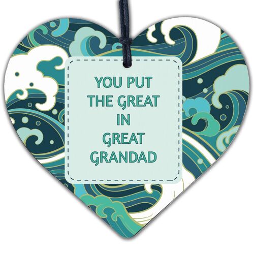 Great Grandad Gifts Engraved Heart Birthday Gift For Great Grandad Gift For Him
