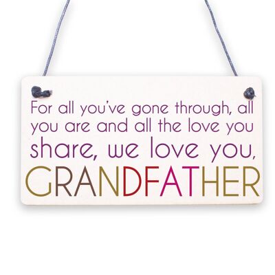 Grandad Gifts Dankes-Geburtstagsgeschenk für Grandad, Großeltern, Familienschild