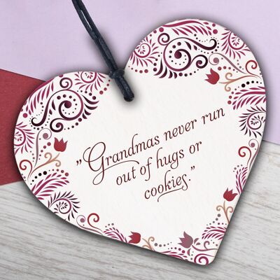 Glam-ma Abuela Corazón de Madera Signo de Amor NANNY NAN GRANNY GRAN Regalo de Recuerdo