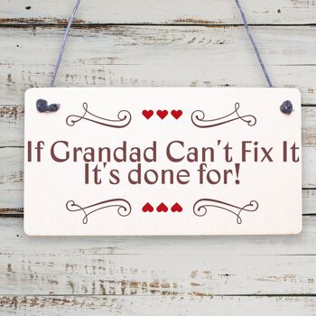 Grand-père ne peut pas le réparer, nous sommes tous vissés, plaque suspendue en bois, cadeau de fête des pères 1
