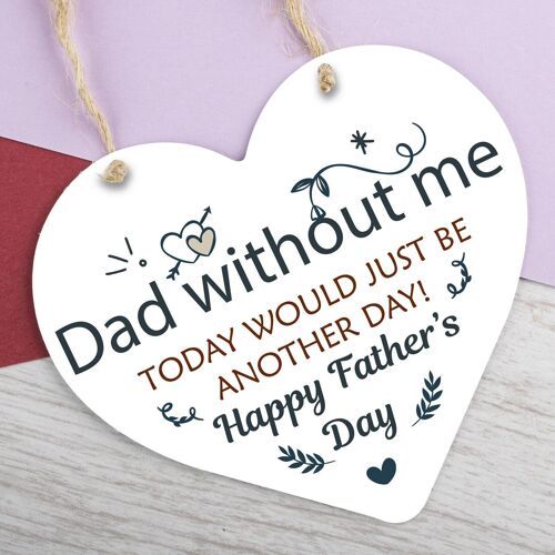Funny Fathers Day Gift Idea Novelty Wooden Heart Gift For Him Dad Gifts Present