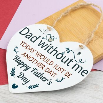 Idée de cadeau drôle pour la fête des pères, nouveauté, cadeau en forme de cœur en bois pour lui, cadeaux pour papa 2