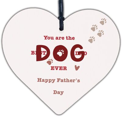 Carte cadeau drôle pour la fête des pères, cœur en bois, meilleur chien, papa, cadeaux humoristiques pour chien
