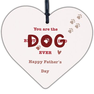 Divertente biglietto regalo per la festa del papà Cuore in legno I migliori regali per papà per cani Regali umoristici per cani