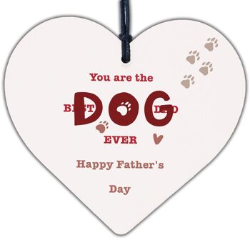 Carte cadeau drôle pour la fête des pères, cœur en bois, meilleur chien, papa, cadeaux humoristiques pour chien 1