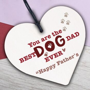 Carte cadeau drôle pour la fête des pères, cœur en bois, meilleur chien, papa, cadeaux humoristiques pour chien 2