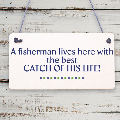 FUNNY FISHING FISHERMAN WOOD SIGN HUSBAND GRANDAD DAD SON BIRTHDAY MAN WIFE GIFT