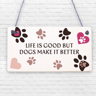 Letreros divertidos para perros para colgar en el hogar, placa de pared, regalo de Navidad para amantes de los perros