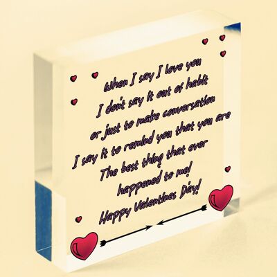 Sweet Valentines Day Card Quote Card For Him Her Boyfriend Girlfriend Husband - Bag Included