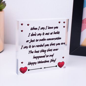Carte de Saint-Valentin douce avec citation pour lui, son petit ami, petite amie, mari – Sac non inclus 3