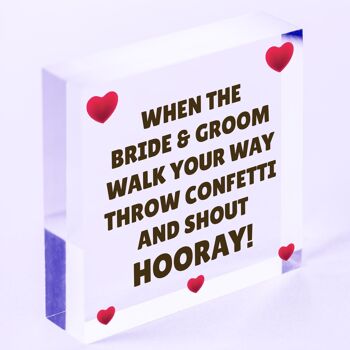 Jetez des confettis et criez hourra, joli signe de décoration à suspendre pour le jour du mariage, sac inclus 8