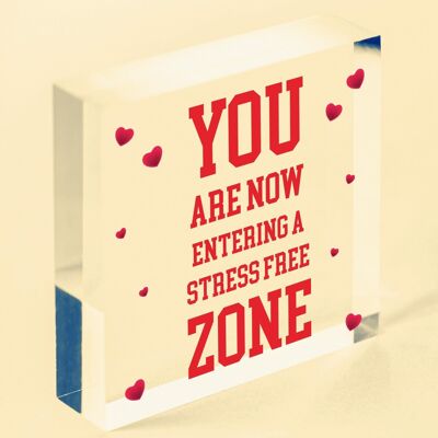 „Stress Free Zone“-Schild zum Aufhängen, für den Garten, Heimdekoration, für Zuhause, Bar, Schlafzimmer – Tasche nicht im Lieferumfang enthalten