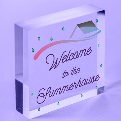 „Welcome To The Summerhouse“-Schild, neues Zuhause, Geschenk, Freundschaftsgeschenk, Heimdekoration – Tasche im Lieferumfang enthalten