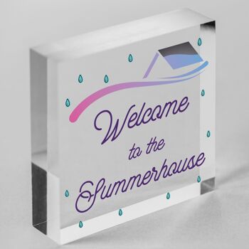 Bienvenue au Summerhouse Sign New Home Gift Friendship Gift Home Decor - Sac inclus 3