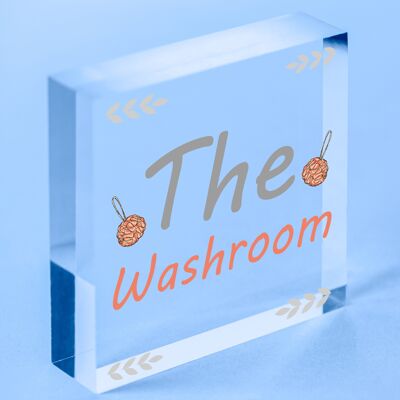„The Washroom“ Shabby-Chic-Neuheit Badezimmer-WC-Schilder und -Plaketten, Wanddekoration – Tasche im Lieferumfang enthalten