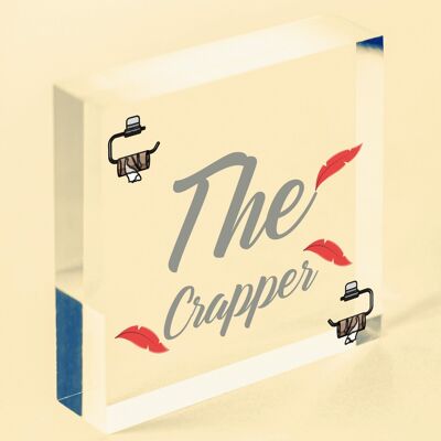 The Crapper Badezimmer-Schilder und -Plaketten im Shabby-Chic-Stil, lustige Toilettenplakette – Tasche nicht im Lieferumfang enthalten