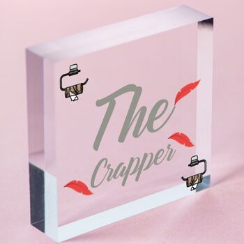 The Crapper Shabby Chic Panneaux et plaques de salle de bain fantaisie humoristique – Sac inclus 3