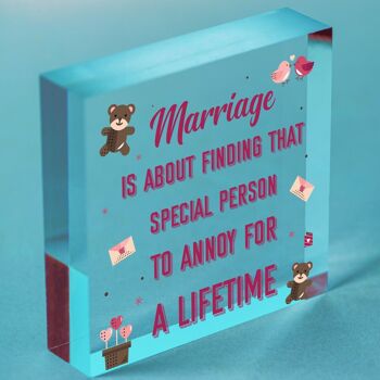 Cadeau d'anniversaire de mariage, plaque murale en forme de cœur en bois, cadeau pour mari et femme, sac non inclus 4