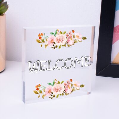 Señal de bienvenida, puerta principal, cobertizo, jardín, casa de verano, placa, decoración del hogar, regalo para amigos, bolsa no incluida