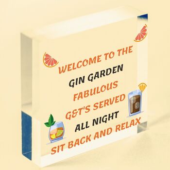 Bienvenue au Gin Garden à suspendre pour maison, bar, pub, cadeau pour elle – Sac non inclus 3