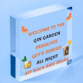 Bienvenue au Gin Garden à suspendre pour maison, bar, pub, cadeau pour elle – Sac non inclus 4