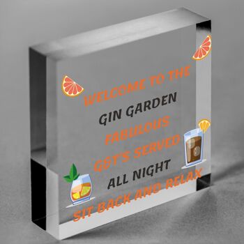 Bienvenue au Gin Garden à suspendre pour maison, bar, pub, cadeau pour elle – Sac non inclus 5