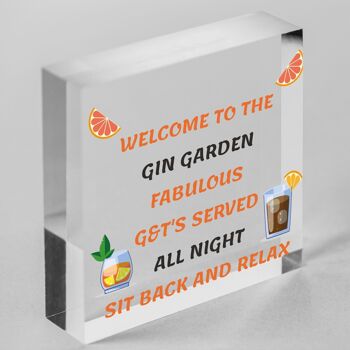 Bienvenue au Gin Garden à suspendre pour maison, bar, pub, cadeau pour elle – Sac non inclus 6