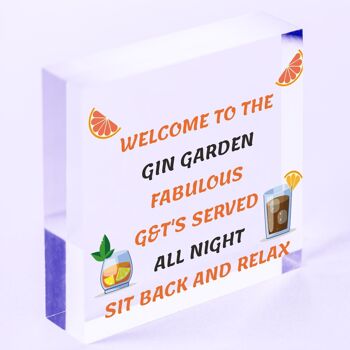 Bienvenue au Gin Garden à suspendre pour maison, bar, pub, cadeau pour elle – Sac non inclus 7