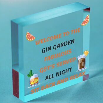 Bienvenue au Gin Garden à suspendre pour maison, bar, pub, cadeau pour elle – Sac non inclus 8