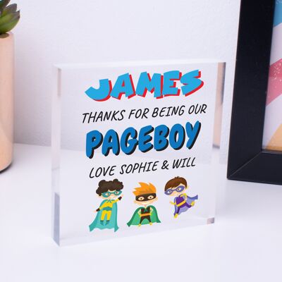 Superhelden-Page-Boy-Usher-Geschenk, personalisiertes Page-Boy-Dankeschön-Geschenk für Jungen und Kinder – Tasche nicht im Lieferumfang enthalten