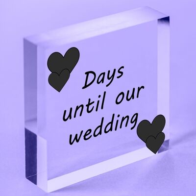 Wedding Countdown Plaque Sign Engagement Gift Mr & Mrs Present Block - Bag Not Included