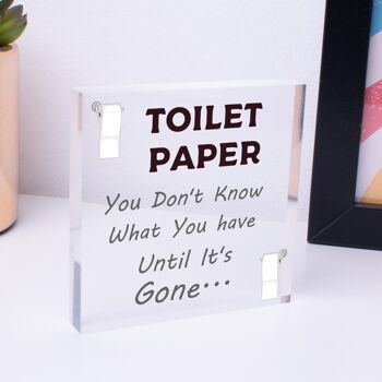 Papier toilette disparu drôle salle de bain toilette ami Plaque suspendue maison cadeau signe-sac inclus 1
