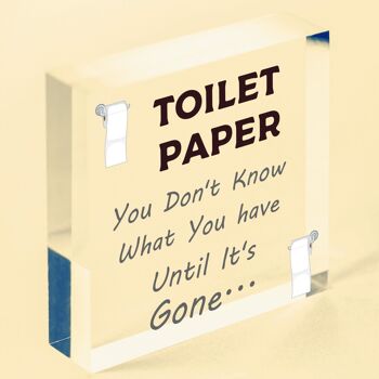 Papier toilette disparu drôle salle de bain toilette ami Plaque suspendue maison cadeau signe-sac inclus 3
