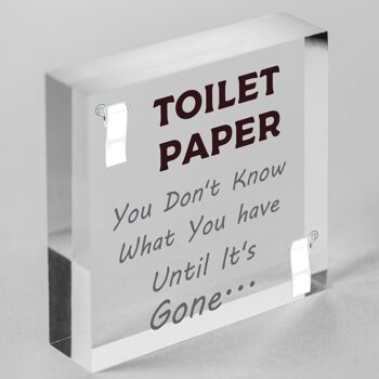 Papier toilette disparu drôle salle de bain toilette ami Plaque suspendue maison cadeau signe-sac inclus 6