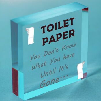 Papier toilette disparu drôle salle de bain toilette ami Plaque suspendue maison cadeau signe-sac inclus 7