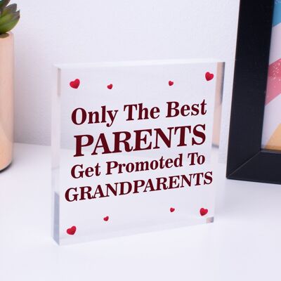 Holzschild „Nur die besten Eltern werden zu Großeltern befördert“, Liebesgeschenk – Tasche nicht im Lieferumfang enthalten