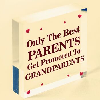 Seuls les meilleurs parents sont promus aux grands-parents, plaque en bois, cadeau d'amour, sac non inclus 2
