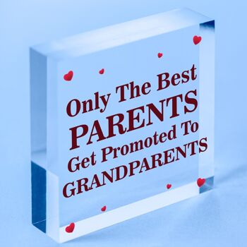 Seuls les meilleurs parents sont promus aux grands-parents, plaque en bois, cadeau d'amour, sac non inclus 6
