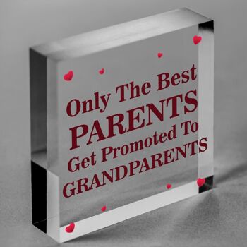 Seuls les meilleurs parents sont promus aux grands-parents, plaque en bois, cadeau d'amour, sac non inclus 7