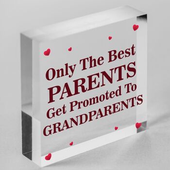 Seuls les meilleurs parents sont promus aux grands-parents, plaque en bois, cadeau d'amour, sac non inclus 8