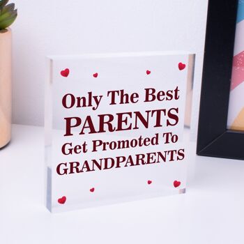 Seuls les meilleurs parents sont promus aux grands-parents, plaque en bois, cadeau d'amour, sac inclus 1