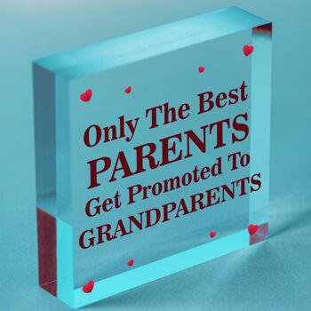 Seuls les meilleurs parents sont promus aux grands-parents, plaque en bois, cadeau d'amour, sac inclus 4