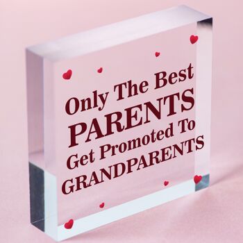 Seuls les meilleurs parents sont promus aux grands-parents, plaque en bois, cadeau d'amour, sac inclus 5