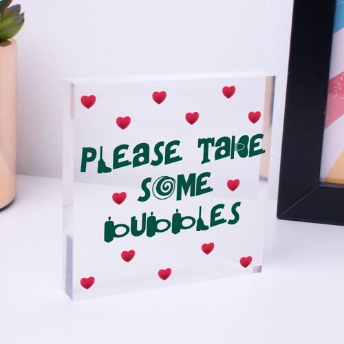 Please Take Some Bubbles Hanging Cute Wedding Table Plaque Decoration Gift Sign - Bag Not Included