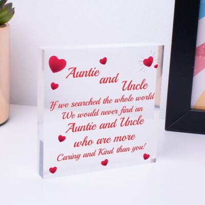 Novelty Gift For Auntie and Uncle Birthday Christmas Engraved Heart Thank You - Bag Not Included