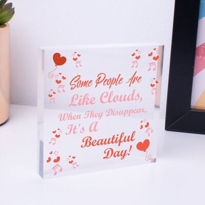 Algunas personas son como nubes, novedad, placa colgante de madera con forma de corazón, regalo de amistad, bolsa no incluida