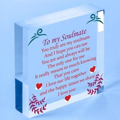 Soulmate Gift For Her Heart Anniversary Valentines Gift For Boyfriend Girlfriend - Bag Included