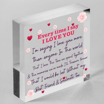 Cadeau d'anniversaire Soulmate Plaque en forme de cœur en bois Cadeau d'anniversaire de Saint-Valentin pour lui et elle – Sac non inclus 7