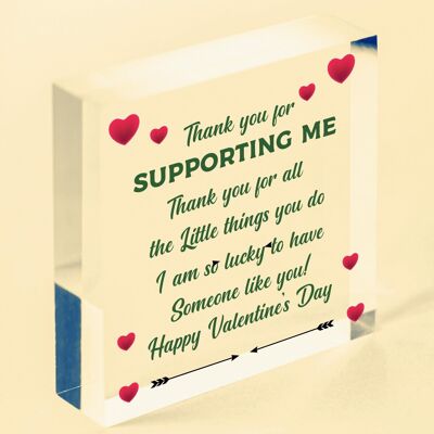Regalo especial de placa de corazón de madera del día de San Valentín para el regalo de la esposa del marido para él - bolsa no incluida