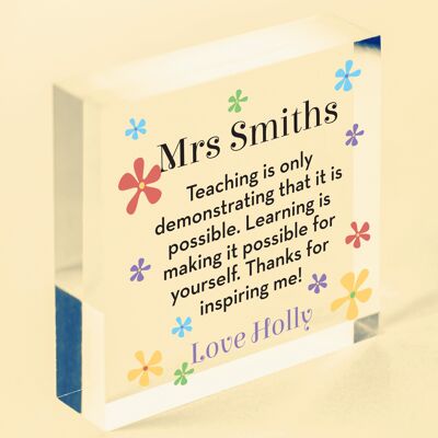 Personalised Thank You Teacher Assistant School Leaving End of Term Keepsake - Bag Not Included